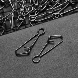 50pcs/pack Fast Clip Lock Fishing Hook Line Connector 0#-7# Stainless Steel Safety Pin Swivel Sea Snap Hooks Fishing Tackle