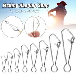 50pcs/pack Fast Clip Lock Fishing Hook Line Connector 0#-7# Stainless Steel Safety Pin Swivel Sea Snap Hooks Fishing Tackle