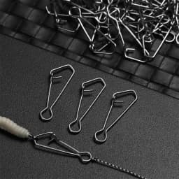50pcs/pack Fast Clip Lock Fishing Hook Line Connector 0#-7# Stainless Steel Safety Pin Swivel Sea Snap Hooks Fishing Tackle