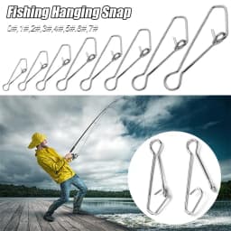 50pcs/pack Fast Clip Lock Fishing Hook Line Connector 0#-7# Stainless Steel Safety Pin Swivel Sea Snap Hooks Fishing Tackle