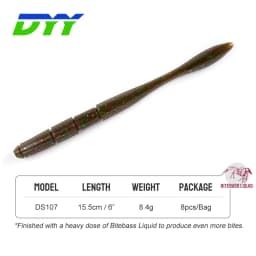 NOEBY Stick Worm Soft Lure 15.5cm 6" 8.4g Bubble Bult Drop Shot Silicone Artificial Soft Bait Bass Pike Swimbait Fishing Lures
