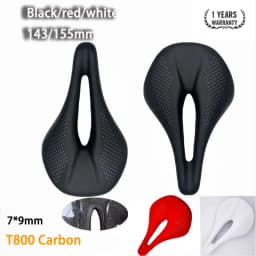 2026 NEW Pu + Carbon Fiber Saddle Road MTB Mountain Bike Bicycle Saddle for Man Cycling Saddle Trail Comfort Races Seat Red Whit