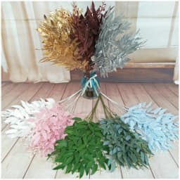 55cm Artificial White Flower Plant Wedding Bouquet Decoration Silk Flower Home Vase Decor Willow Leaf Green Grass Fake Flowers
