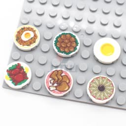 Mini Food Kitchen Accessories Toys Building Blocks Parts Hamburger Pizza Fries Cake Dessert Chocolate Cookies MOC Assemble Brick