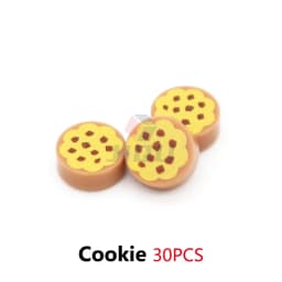 Mini Food Kitchen Accessories Toys Building Blocks Parts Hamburger Pizza Fries Cake Dessert Chocolate Cookies MOC Assemble Brick