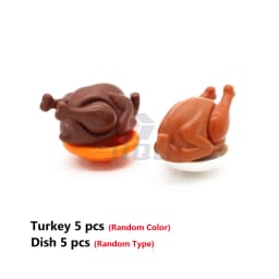 Mini Food Kitchen Accessories Toys Building Blocks Parts Hamburger Pizza Fries Cake Dessert Chocolate Cookies MOC Assemble Brick