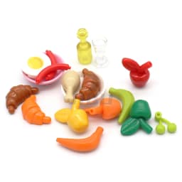 Mini Food Kitchen Accessories Toys Building Blocks Parts Hamburger Pizza Fries Cake Dessert Chocolate Cookies MOC Assemble Brick