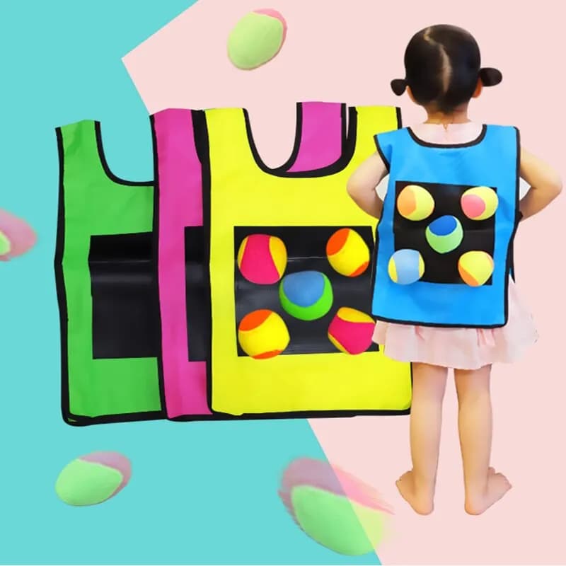 Outdoor Sport Game Props Vest Sticky Jersey Vest Game Vest Waistcoat With Sticky Ball Throwing Toys For Children Kids Sports Toy