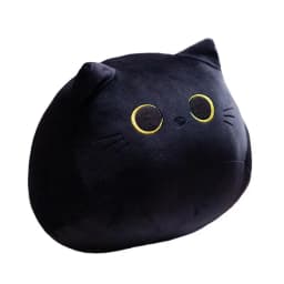 25cm Kawaii Black Cat Plush Toy Soft Stuffed Animal Pillow Black Cat Plush Doll Baby Toys Plushie Christmas Gift for Kids Girls