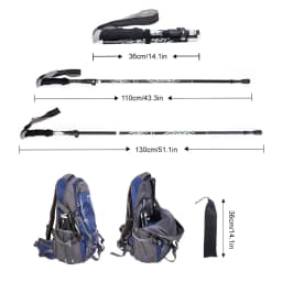5-Section Portable Outdoor Fold Trekking Pole Walking Hiking Stick Telescopic Club For Nordic Elderly Camping Walking Poles