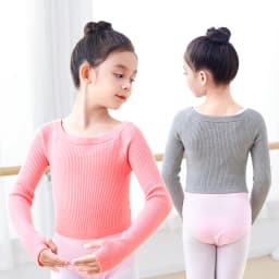 Girls Ballet Dance Sweater Elastic Flat Shoulder Sweater Teen Children Autumn Winter Dance Pullovers Long Sleeve Knitwear