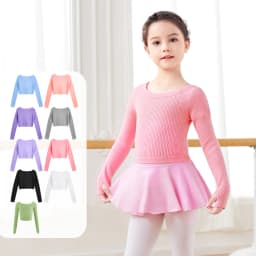 Girls Ballet Dance Sweater Elastic Flat Shoulder Sweater Teen Children Autumn Winter Dance Pullovers Long Sleeve Knitwear