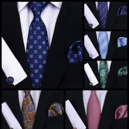 Tie For Men Classic Plaid Handkerchiefs Red Necktie Cufflinks For Men Blouse Business Wedding Accessories Women Collar Man Gift