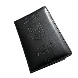 Ukraine Passport Holder Men Black Pu Leather Cover on Passports Travel Wallet Case Passaporte Viagem