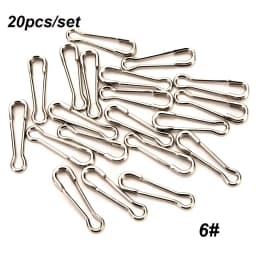 20pcs High Stainless Steel Fishing Connector Lure Snap Hook Fastlock Barrel Swivel Safety Fish Accessories Feeder Ring Carp Tool