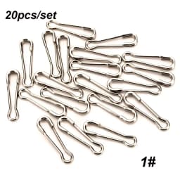 20pcs High Stainless Steel Fishing Connector Lure Snap Hook Fastlock Barrel Swivel Safety Fish Accessories Feeder Ring Carp Tool