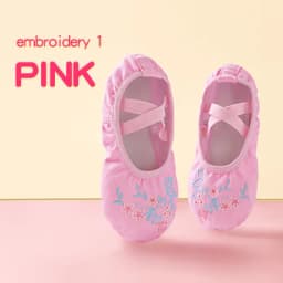 Girls Ballet Shoes Embroider Kids Dance Slippers Split Sole Gymnastics Dancing Shoes Pink Classical Dancing Shoes