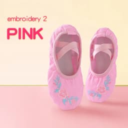 Girls Ballet Shoes Embroider Kids Dance Slippers Split Sole Gymnastics Dancing Shoes Pink Classical Dancing Shoes