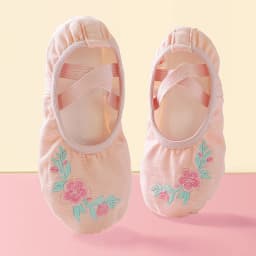 Girls Ballet Shoes Embroider Kids Dance Slippers Split Sole Gymnastics Dancing Shoes Pink Classical Dancing Shoes