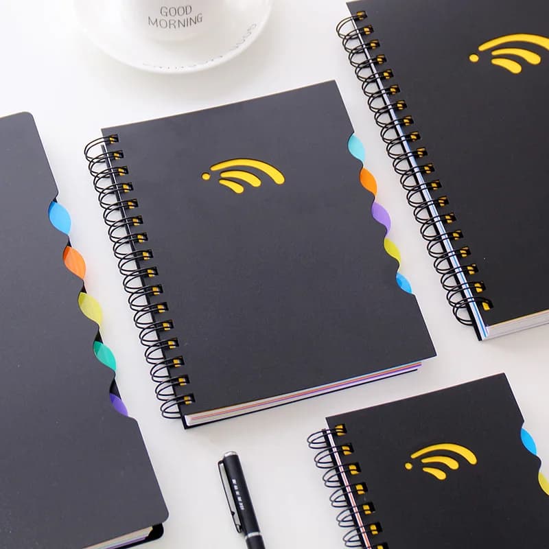 A4 A5 A6 B5 Spiral Book 145Sheets Notebook Horizontal Line Paper Color Classification Diary Sketch Book School Stationery Store