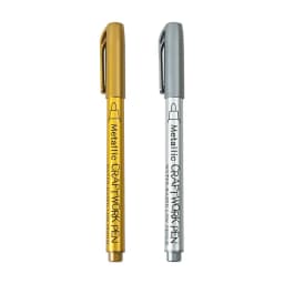 Brush Metallic Craftwork Pen Silver/Gold Permanent Acrylic Paint Pens Markers for Rock Painting 1-5MM Soft/Hard Nib Art Supplies