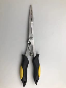 11.8in Multifunctional Luya Pliers Stainless Steel Fishing Pliers Fishing Accessories Fish Mouth Pliers Hook with Rubber Handle