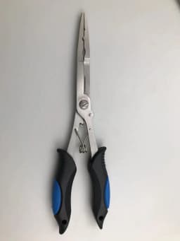 11.8in Multifunctional Luya Pliers Stainless Steel Fishing Pliers Fishing Accessories Fish Mouth Pliers Hook with Rubber Handle
