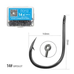 50pcs/Box Circle Carp Eyed Fishing Hook Barbed Japan Fishhooks Fishing Hooks Single Jig Fish Hook Tackle Fishhooks Accessories
