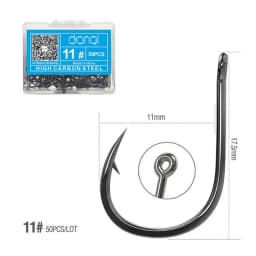 50pcs/Box Circle Carp Eyed Fishing Hook Barbed Japan Fishhooks Fishing Hooks Single Jig Fish Hook Tackle Fishhooks Accessories