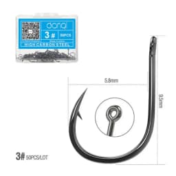 50pcs/Box Circle Carp Eyed Fishing Hook Barbed Japan Fishhooks Fishing Hooks Single Jig Fish Hook Tackle Fishhooks Accessories