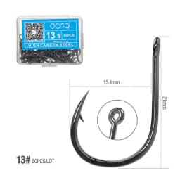 50pcs/Box Circle Carp Eyed Fishing Hook Barbed Japan Fishhooks Fishing Hooks Single Jig Fish Hook Tackle Fishhooks Accessories