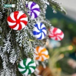 50pcs Candy Christmas Tree Decorations Red White Sweets DIY Decor Peppermint Ornaments Candy Cane Charms New Year Gifts Navidad