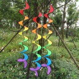 1Set Foldable Rainbow Spiral Windmill Tent Colorful Beautiful Wind Spinner Garden Outdoor Camping Picnic