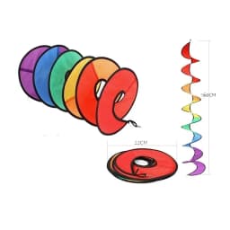 1Set Foldable Rainbow Spiral Windmill Tent Colorful Beautiful Wind Spinner Garden Outdoor Camping Picnic