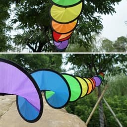 1Set Foldable Rainbow Spiral Windmill Tent Colorful Beautiful Wind Spinner Garden Outdoor Camping Picnic