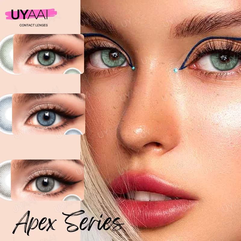 UYAAI 1 Pair Pupils Color Contact Lenses Green Colored Lenses Natural Colored Eye Lenses Cosmetics Eye Color Lenses