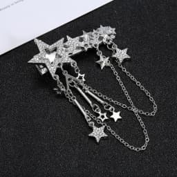 Punk Hair Clip for Women Girl Vintage Crystal Star Tassel Hairpins Harajuku Y2K Fashion Headwear Hair Jewelry Accessory