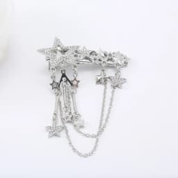 Punk Hair Clip for Women Girl Vintage Crystal Star Tassel Hairpins Harajuku Y2K Fashion Headwear Hair Jewelry Accessory