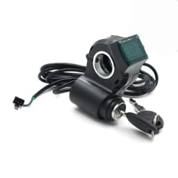 Electric Bike Thumb Throttle Voltmeter Digital Battery Voltage Red Screen Power Keys Lock Turning Handlebar E-Bike Key Switch