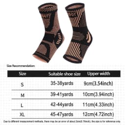 1Pcs Copper Ankle Brace Infused Compression Sleeve Support for Plantar Fasciitis, Sprained Ankle Achilles Tendon Pain Relief