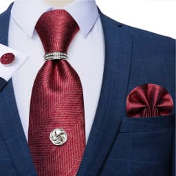 2023 Fashion Men's Tie Set Hanky Cufflink with Tie Tack Silver Ring 8cm Solid Classic Wedding Party Accessories Gravata Gift