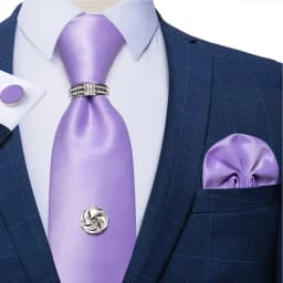 2023 Fashion Men's Tie Set Hanky Cufflink with Tie Tack Silver Ring 8cm Solid Classic Wedding Party Accessories Gravata Gift