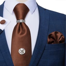 2023 Fashion Men's Tie Set Hanky Cufflink with Tie Tack Silver Ring 8cm Solid Classic Wedding Party Accessories Gravata Gift