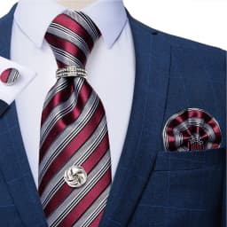 2023 Fashion Men's Tie Set Hanky Cufflink with Tie Tack Silver Ring 8cm Solid Classic Wedding Party Accessories Gravata Gift