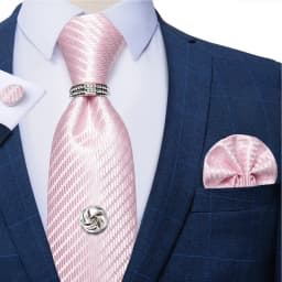 2023 Fashion Men's Tie Set Hanky Cufflink with Tie Tack Silver Ring 8cm Solid Classic Wedding Party Accessories Gravata Gift
