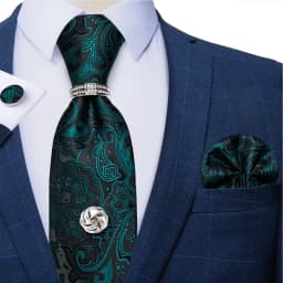 2023 Fashion Men's Tie Set Hanky Cufflink with Tie Tack Silver Ring 8cm Solid Classic Wedding Party Accessories Gravata Gift