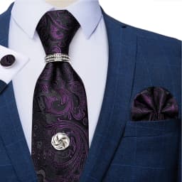 2023 Fashion Men's Tie Set Hanky Cufflink with Tie Tack Silver Ring 8cm Solid Classic Wedding Party Accessories Gravata Gift