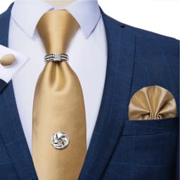 2023 Fashion Men's Tie Set Hanky Cufflink with Tie Tack Silver Ring 8cm Solid Classic Wedding Party Accessories Gravata Gift