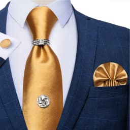 2023 Fashion Men's Tie Set Hanky Cufflink with Tie Tack Silver Ring 8cm Solid Classic Wedding Party Accessories Gravata Gift