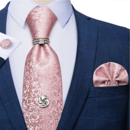 2023 Fashion Men's Tie Set Hanky Cufflink with Tie Tack Silver Ring 8cm Solid Classic Wedding Party Accessories Gravata Gift
